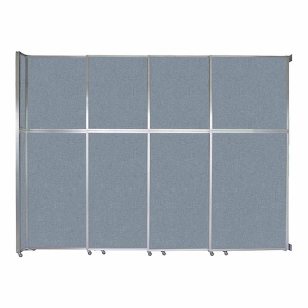 Versare Operable Wall Sliding Room Divider 12'8" x 10'3/4" Powder Blue Fabric 1072404-1